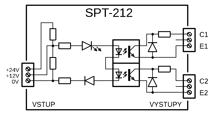 Schéma rozdělovače impulzů SPT-212